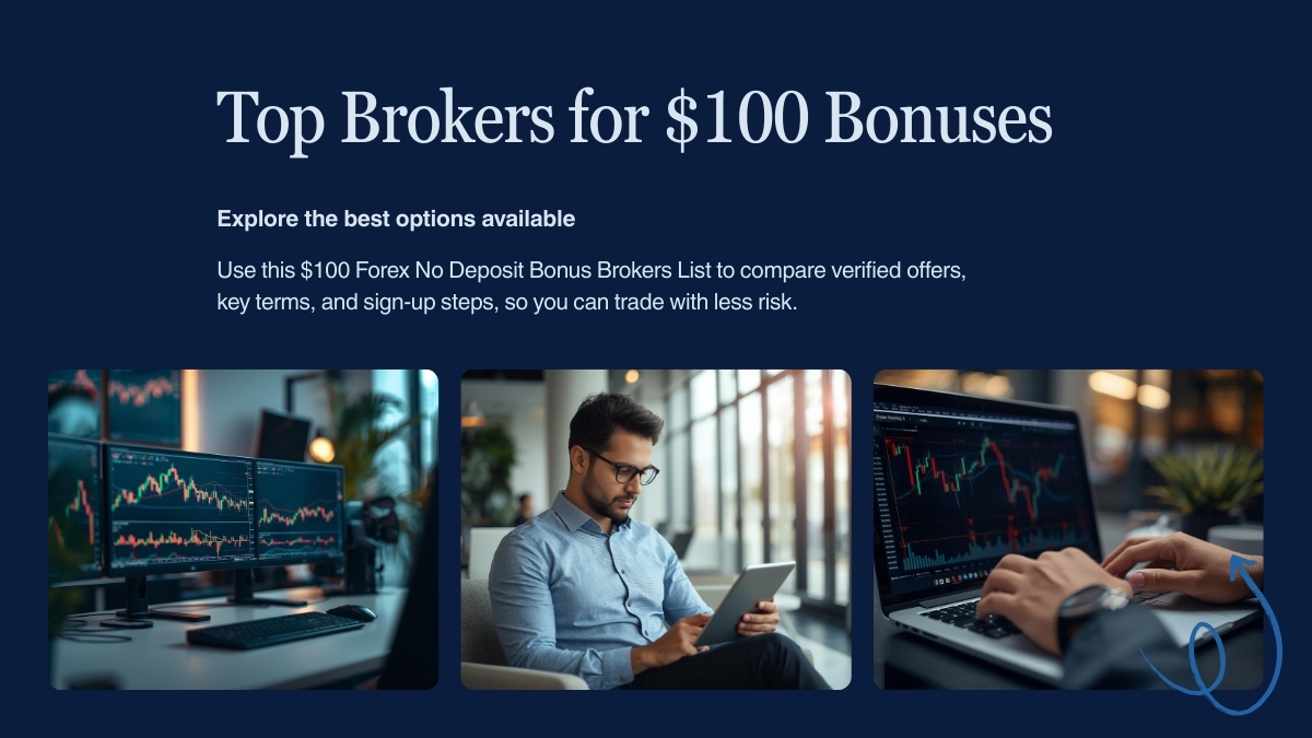 Verified $100 Forex No Deposit Bonus Brokers List 2027