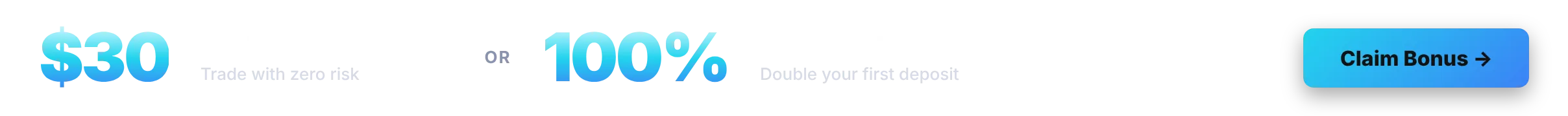 $30 No Deposit Bonus or 100% Deposit Bonus – claim your forex bonus