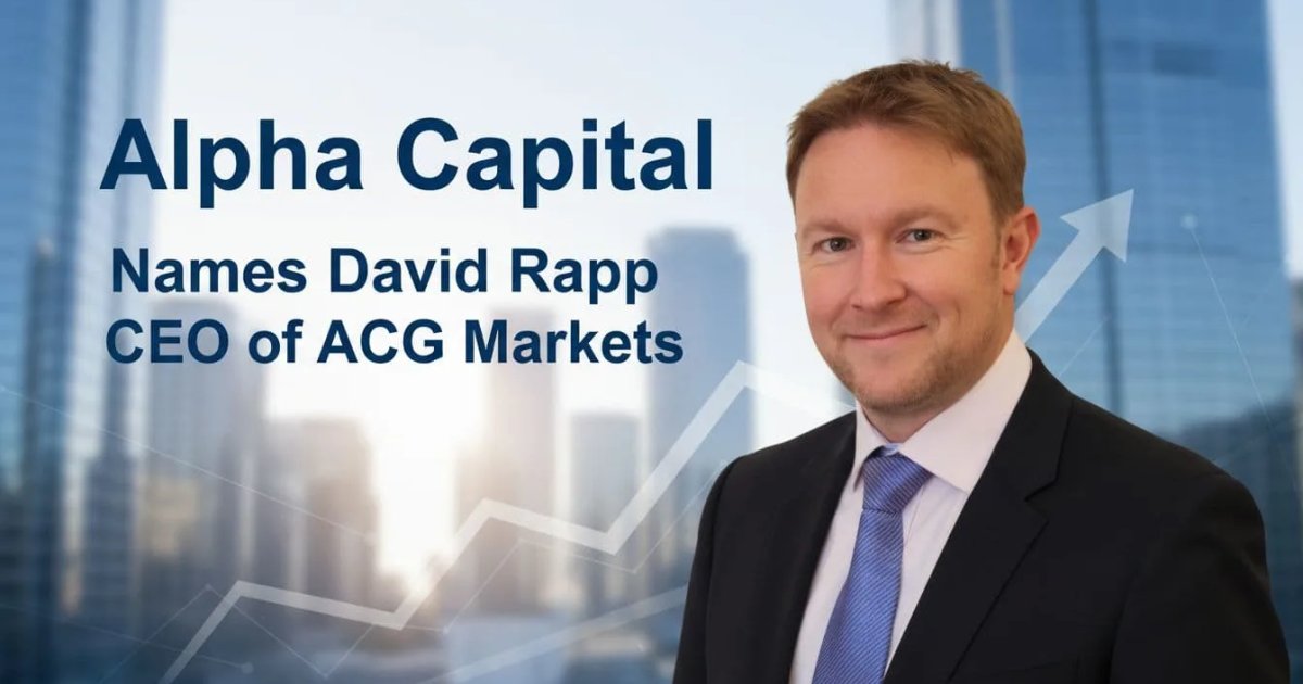 Alpha Capital Names David Rapp CEO of ACG Markets