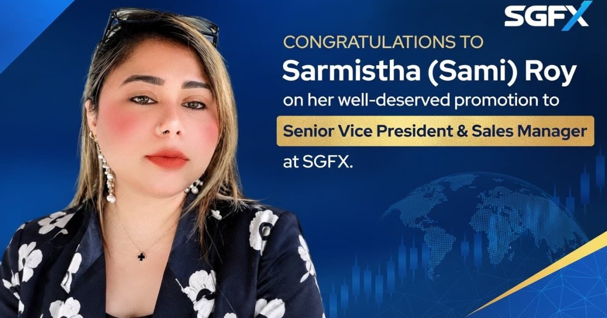 SGFX has appointed Sarmistha (Sami) Roy as Sales Manager