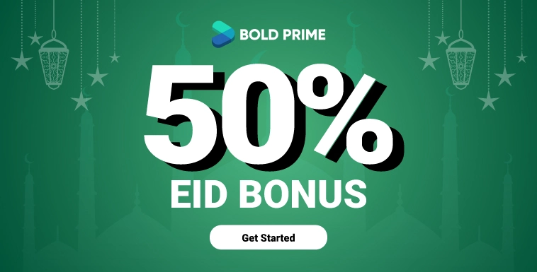 Gxmarkets | Eid Bonus 50% on your Deposit offered by Bold Prime